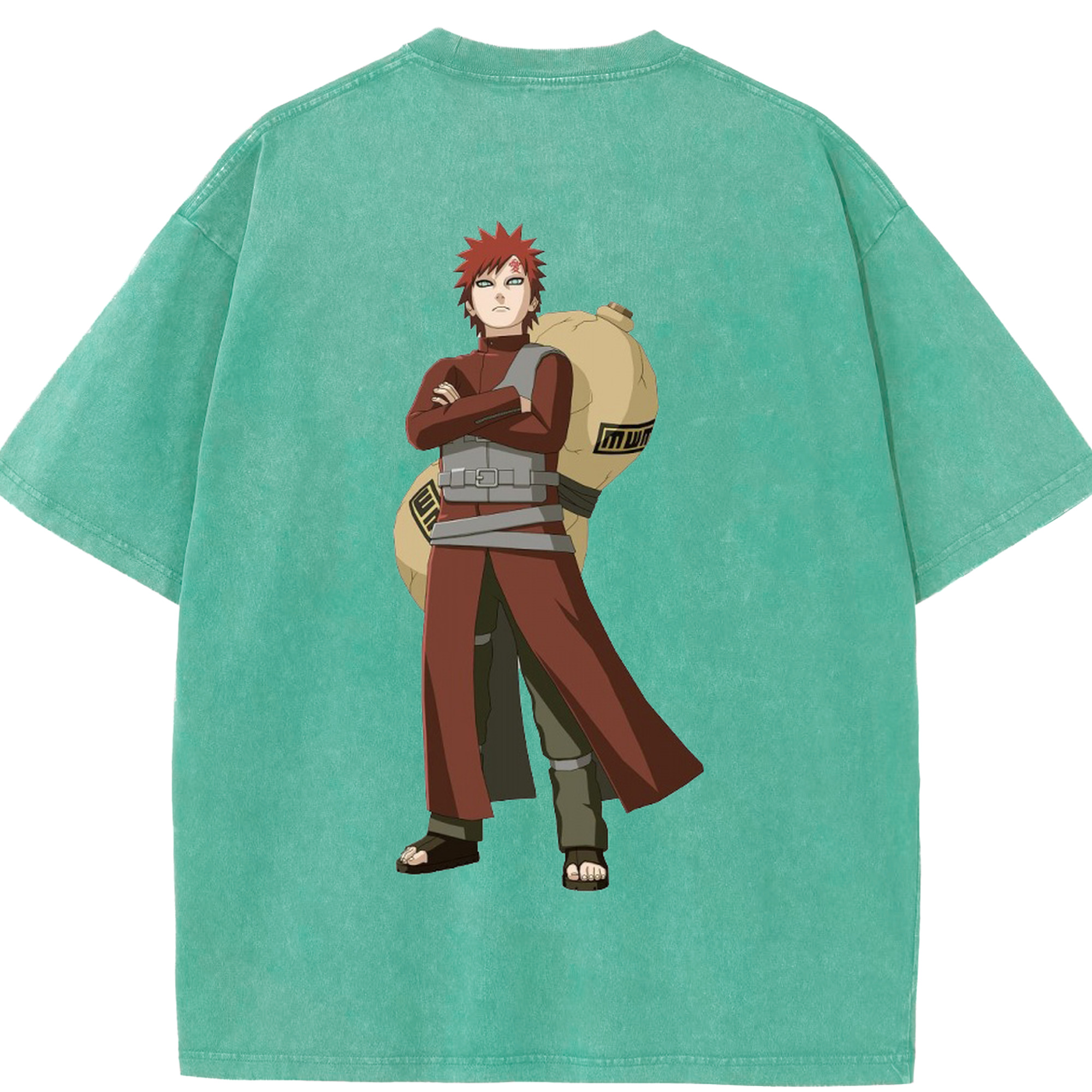 （画像用） NARUTO -ナルト- ガアラ Gaara 綿100% ヴィンテージ風 半袖Tシャツ（背面プリント）